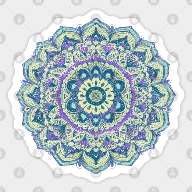 Mandala Pastel Purple Aqua Weathered / Distressed Sticker by Pine Hill Goods